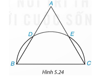 Cho tam giác đều ABC có AB = 2 căn bậc hai của 3 cm. Nửa đường tròn đường kính BC (ảnh 1)