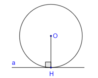 Cho đoạn thẳng OH và đường thẳng a vuông góc với OH tại H. (ảnh 1)