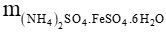 Một mẫu chất có thành phần chính là muối Mohr. Muối Mohr có công thức hoá học là (NH4)2SO4.FeSO4.6H2O. (ảnh 4)