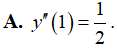 Hàm số y = 1 / (x + 1) có đạo hàm cấp hai tại x = 1 là (ảnh 1)