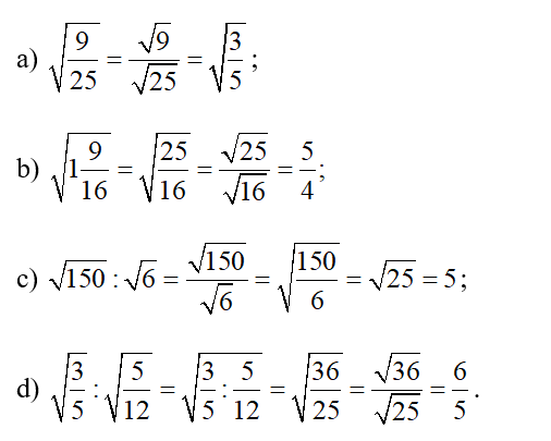 Tính:  a)  căn bậc hai 9/25  b) căn bậc hai 1/ 9/16 (ảnh 1)