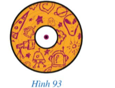 Mặt đĩa CD ở Hình 93 có dạng hình vành khuyên giới hạn bởi hai đường tròn có bán kính lần lượt là 1,5 cm và 6 cm (ảnh 1)