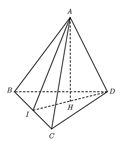 Cho tứ diện ABCD có tam giác ABC cân tại A (ảnh 1)