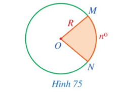 Ta coi mỗi hình tròn bán kính R là một hình quạt có số đo 360°. Tính diện tích hình quạt tròn tâm O, bán kính R, biết số đo cung ứng với hình quạt tròn đó là: (ảnh 1)