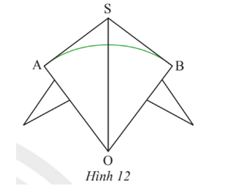 Bạn Hùng làm một cái diều với thân diều là hình tứ giác SAOB sao cho OS là đường phân giác (ảnh 1)