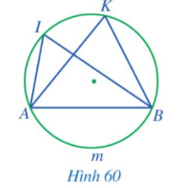 Quan sát Hình 60 và nêu mối liên hệ giữa:  a) AIB  và sđ góc AmB (ảnh 1)