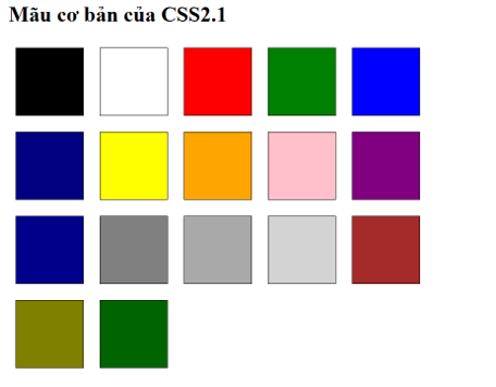 Thiết lập hệ màu cơ bản (17 mảu của CSS2.1) theo bộ ba tham số R, G, B. (ảnh 2)