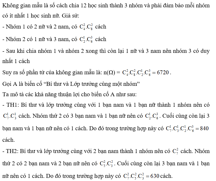 Trong buổi sinh hoạt nhóm của lớp, tổ một có 12 học sinh gồm 4 học sinh nữ trong đó có Bí thư và 8 học sinh nam  (ảnh 1)