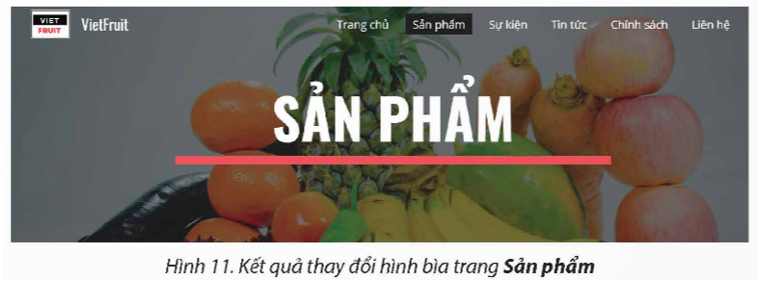 Thiết kế nội dung trang Sản phẩm với trang web chủ đề bán hàng, thông tin sản phẩm là các loại trái cây đặc sản vùng miền của Việt Nam. Trang thiết kế gồm các yêu cầu như sau: (ảnh 1)