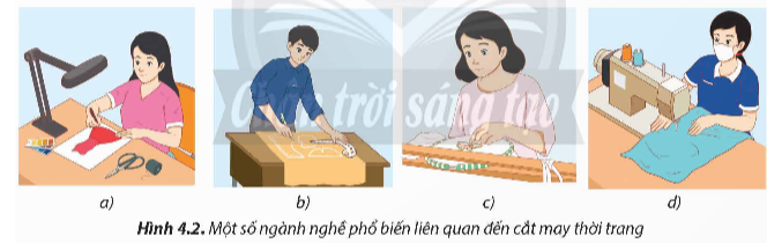 Hình 4.2 minh họa cho những ngành nghề nào liên quan đến cắt may thời trang?   (ảnh 1)