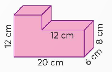 Tính thể tích của khối gỗ có dạng như hình bên. (ảnh 1)