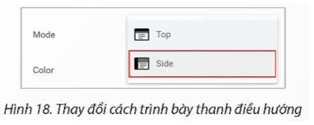 Yêu cầu: Em hãy thay đổi cách trình bày thanh điều hướng dạng dọc và màu đen. (ảnh 2)