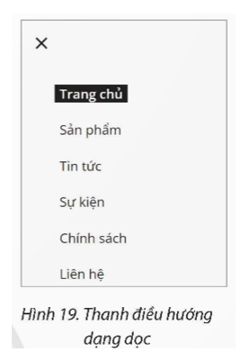 Yêu cầu: Em hãy thay đổi cách trình bày thanh điều hướng dạng dọc và màu đen. (ảnh 3)