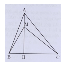 Cho tam giác ABC có diện tích là 45 cm2, kẻ chiều cao AH. Trên AH lấy (ảnh 1)