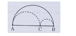 Để bò từ A đến B, chú Kiến Càng bò theo đường nét liền (nửa đường tròn đường kính AB) (ảnh 2)