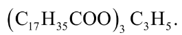 Công thức của tristearin là 	A. 		B.  	C. 		D.  Đáp án: B HD: Công thức axit béo stearic  chất béo tương ứng: Tristearin:  (ảnh 3)