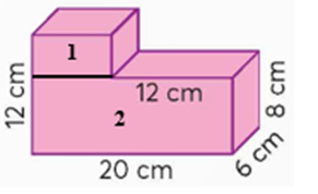 Tính thể tích của khối gỗ có dạng như hình bên. (ảnh 2)