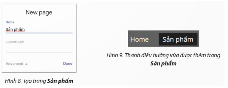 Sử dụng trang web chủ đề bán hàng đã tạo trong 