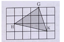 Diện tích mỗi ô vuông nhỏ trong hình vẽ là 4 cm2. Hỏi diện tích tam giác GHK là (ảnh 1)
