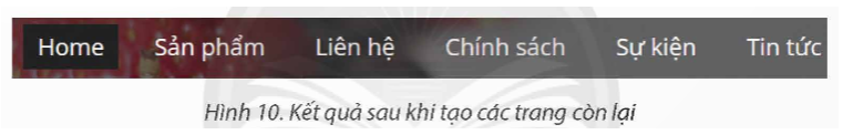 Sử dụng trang web chủ đề bán hàng đã tạo trong 