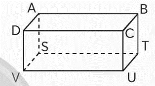 Hình hộp chữ nhật ở hình bên có chiều dài 10 cm, chiều rộng 8 cm, chiều cao 4 cm. Tính: a) Diện tích mặt đáy ABCD. b) Diện tích các mặt bên CBTU, ABTS. (ảnh 1)