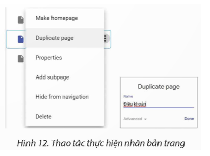 Sử dụng trang web chủ đề bán hàng đã tạo trong 