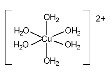 Ion [Cu(NH3)4]2+ có dạng vuông phẳng, ion [Cu(H2O)6]2+ có dạng bát diện. Hãy vẽ dạng hình học của chúng. (ảnh 2)