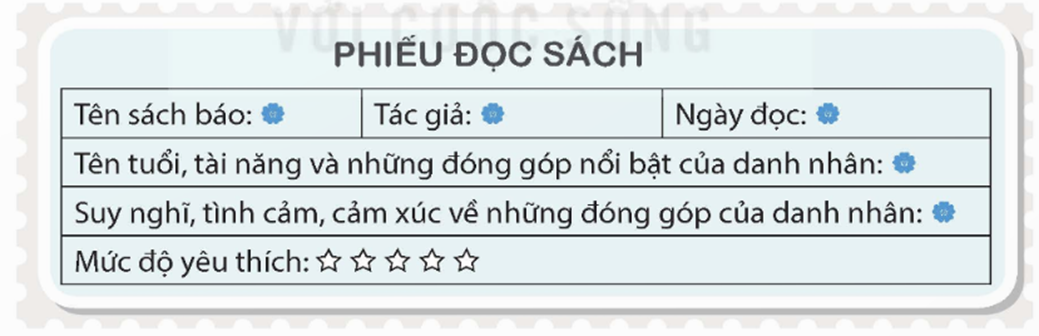 Viết phiếu đọc sách theo mẫu. (ảnh 1)