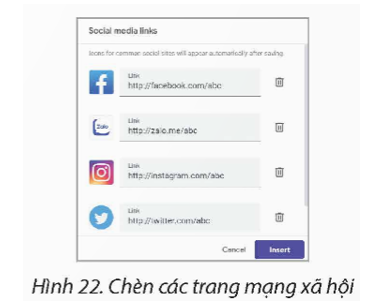 Sử dụng trang web chủ đề bán hàng đã thiết kế trong Thực hành từ bài E1 đến Bài E2, em hãy thiết kế chân trang theo mẫu như Hình 15.   (ảnh 8)