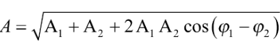 Một vật thực hiện đồng thời hai dao động điều hòa cùng phương cùng tần số, có phương trình . Biên độ  của dao động tổng hợp của hai dao động trên được cho bởi công thức nào sau đây? (ảnh 3)