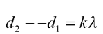 Trong sự giao thoa của hai sóng cơ phát ra từ 2 nguồn kết hợp, cùng pha, những điểm dao động với biên độ cực đại có hiệu khoảng cách  tới hai nguồn, thỏa mãn điều kiện nào sau đây (với k là số nguyên,  là bước sóng) (ảnh 2)