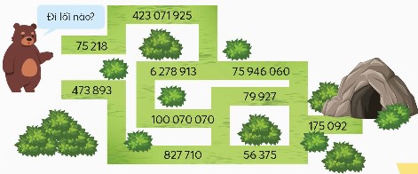 Đi theo các số có chữ số ở hàng chục nghìn giống nhau để về nhà. (ảnh 1)
