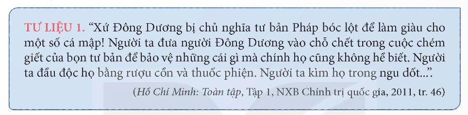 Khai thác thông tin và các tư liệu 1, 2 trong mục, hãy nêu một số yếu tố ảnh hưởng đến cuộc đời và sự nghiệp của Chủ tịch Hồ Chí Minh. (ảnh 1)