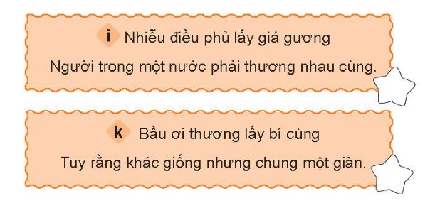 Đánh dấu  vào những ngôi sao ở những câu ca dao, tục ngữ, thành ngữ nói về sự cảm thông, giúp đỡ người gặp khó khăn. Nêu hiểu biết của em về một trong những câu đó. (ảnh 2)