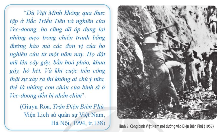 Đọc thông tin và quan sát các hình 7, 8, trình bày những nét chính của cuộc kháng chiến chống thực dân Pháp giai đoạn 1953 - 1954. (ảnh 1)