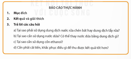 Học sinh viết báo cáo thực hành theo các nội dung sau: (ảnh 1)