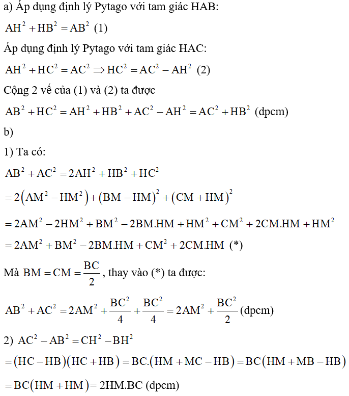 Cho tam giác ABC có ba góc nhọn và AH  là đường cao (ảnh 2)