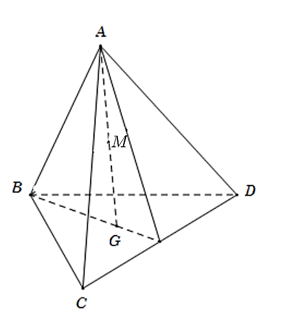 Cho tứ diện ABCD, gọi G là trọng tâm của tam giác BCD và M là trung điểm của đoạn thẳng AG (ảnh 1)