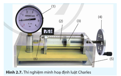 - Áp kế (1) có mức 0 ứng với áp suất khí quyển, đơn vị đo của áp kế là Bar (1 Bar = 10^5 Pa). (ảnh 1)