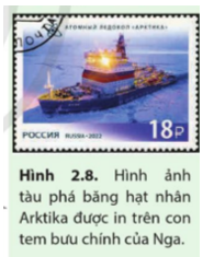 Arktika là tàu phá băng chạy bằng năng lượng hạt nhân của Nga. Với chiều dài 173 m, cao 15 m, tàu được trang bị hai lò phản ứng hạt nhân, mỗi lò có công suất 175 MW, giúp tàu phá lớp băng dày đến 3 m. Nếu lò phản ứng này sử dụng năng lượng từ sự phân hạch của  , mỗi phân hạch sinh ra trung bình 203 MeV; tính khối lượng   mà lò phản ứng tiêu thụ (ảnh 1)