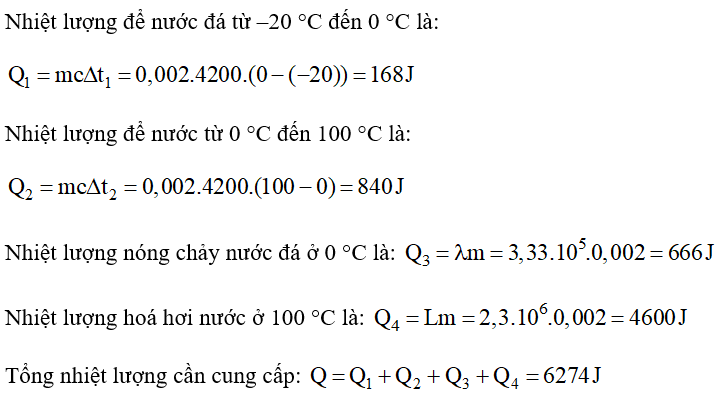 Giải thích được các hiện tượng và tính toán được các đại lượng liên quan đến định luật I của nhiệt động lực học, các quá trình truyền nhiệt và chuyển thể. (ảnh 1)