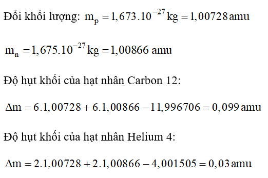 Tính độ hụt khối của hai hạt nhân bất kì được cho trong Bảng 15.1.   (ảnh 2)