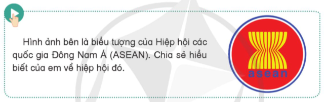 Hình ảnh bên là biểu tượng của Hiệp hội các quốc gia Đông Nam Á (ASEAN). Chia sẻ hiểu biết của em về hiệp hội đó. (ảnh 1)