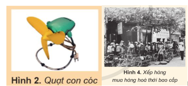 • Đọc thông tin và quan sát hình 2, em hãy mô tả hiện vật có trong hình. • Đọc thông tin và quan sát các hình 3, 4, em hãy kể lại một số câu chuyện về thời bao cấp ở Việt Nam. (ảnh 1)