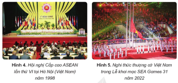 Đọc thông tin và quan sát các hình 4, 5, em hãy nêu ý nghĩa của việc Việt Nam gia nhập ASEAN (ảnh 1)