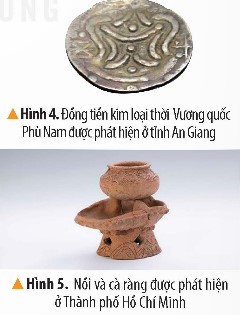 Đọc thông tin và quan sát các hình từ 4 đến 7, hãy kể tên và mô tả một số hiện vật khảo cổ học của Vương quốc Phù Nam. (ảnh 1)