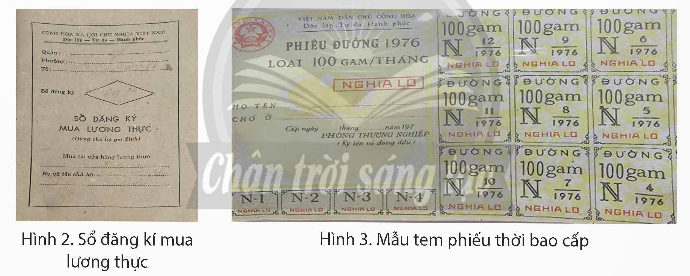 Đọc thông tin và quan sát các hình 2, 3, 4, em hãy:  - Mô tả một số hiện vật của thời bao cấp.  - Kể lại một câu chuyện về thời bao cấp. (ảnh 1)