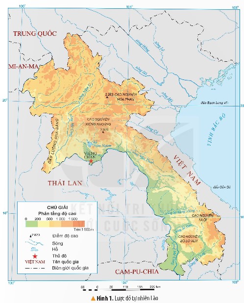 Đọc thông tin và quan sát hình 1, em hãy nêu một số đặc điểm tự nhiên và dân cư của Lào. (ảnh 1)
