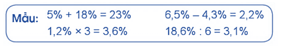 Tính (theo mẫu):  a) 34,4% + 9% = .....................  (ảnh 1)