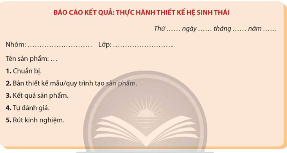 Viết và trình bày báo cáo theo mẫu: (ảnh 1)